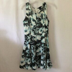 AQUA Teal Green Print Skater Dress